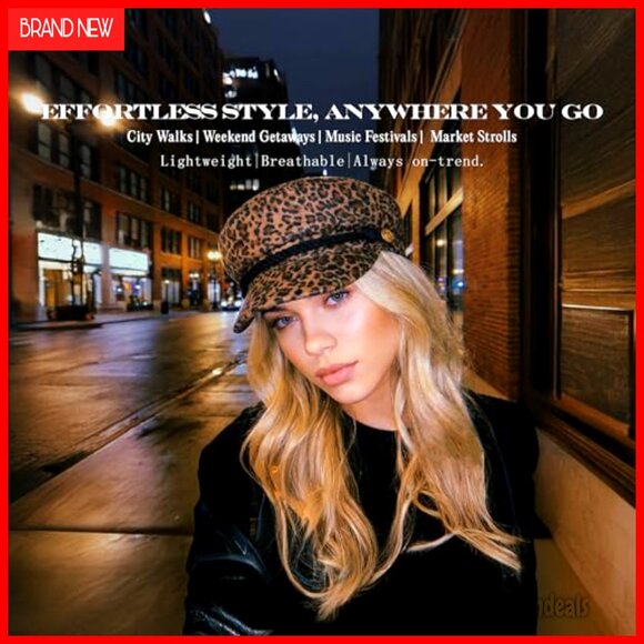 100% Cotton Newsboy Cap, Elastic Fit, Sun Protection, One Size Fits Most main image 5